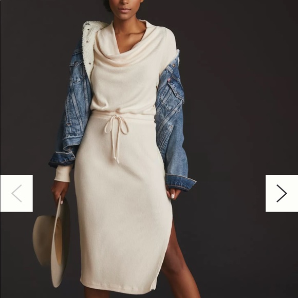 NWOT Daily Practice by Anthro Cowl Neck Midi Dress - Picture 1 of 9